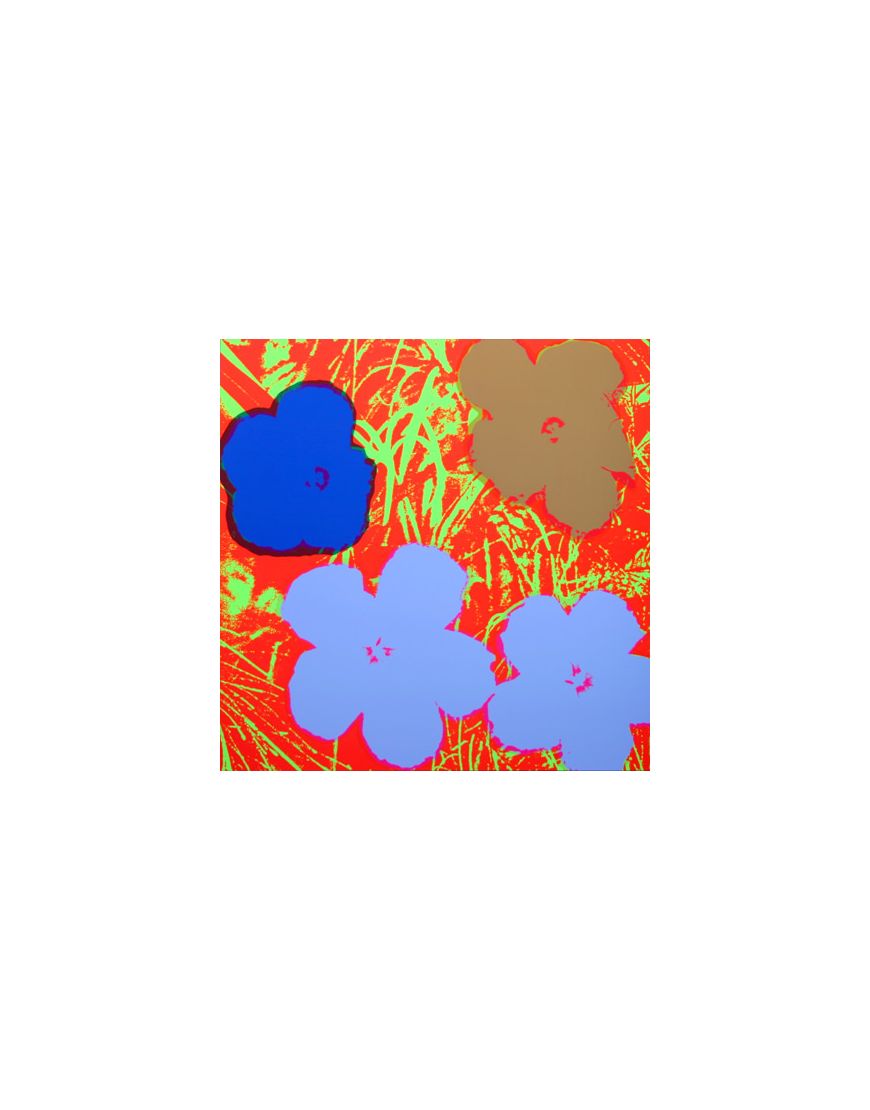 Flowers - Blue On Orange 11.69