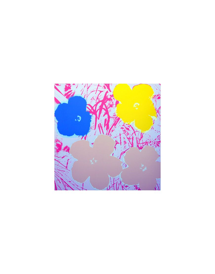 Flowers - Yellow/Gold/Blue On Pink 11.70