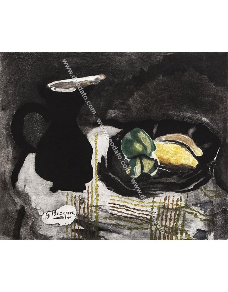 Black pitcher and lemons
