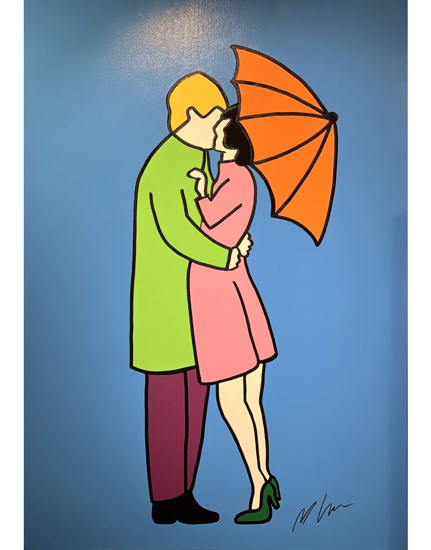 Bacio sotto ombrello