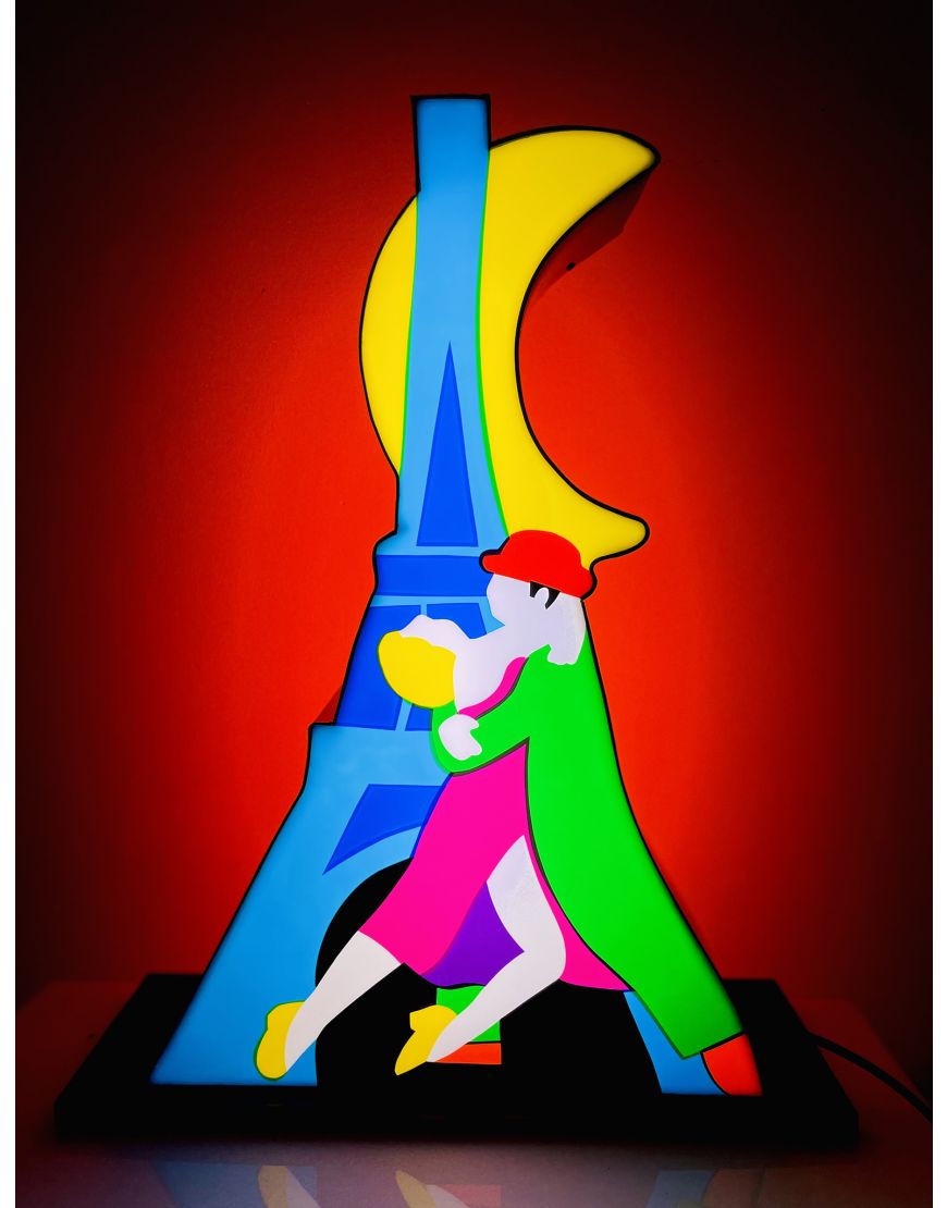 Ballerini sotto la Torre Eiffel (Light Sculpture)
