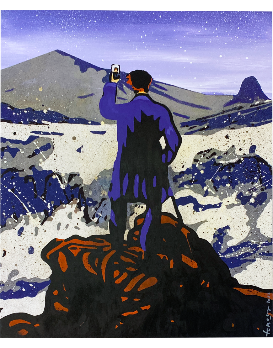 Sturm and Selfie - blue purple