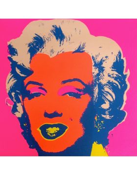 Marilyn Monroe-Orange On Pink 11.22 - silkscreen by Andy Warhol
