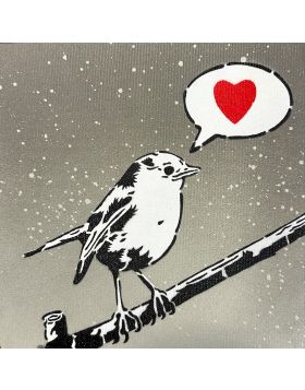 Free as a bird - grey snow