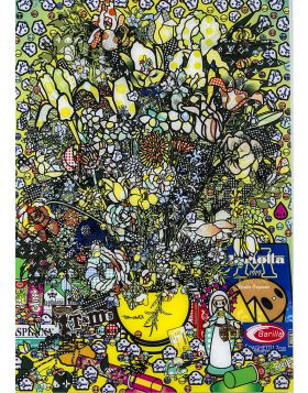 Flowers 2 after Jan Brueghel elder with Aspirina, Barilla, Baci, Calippo, Cola, Louis Vuitton, Motta, Tm, Visa and Maddonna