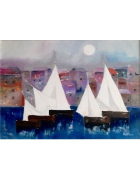 Seaport with Sails