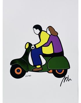 Coppia in Vespa - Screenprint