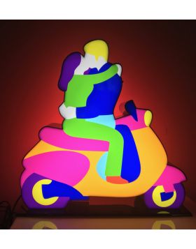 Vespa e Innamorati (Light sculpture)