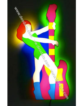 Pin-Up e Chitarra (light sculpture)