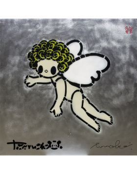 Tomoko Nagao - Angel 1 Silver Psycho - Unique Work - Stencil on Canvas