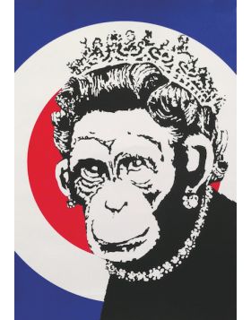 Banksy - Monkey Queen - Screen print on paper - Unsigned - 2003 -34.5 x 49.2 cm