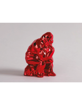 Richard Orlinski - Kong Penseur Red Edition - Resin Sculpture - 10x13x7 cm - Open Edition