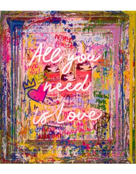 Mr. Brainwash - All You Need is Love - 2022 - Mixed Technique on Canvas