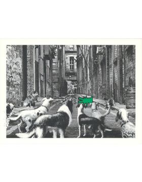 Mr. Brainwash - Alley Dogs - Screenprint - 56x76 cm - Limited edition of 25 pieces