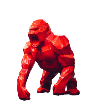 Richard Orlinski - Origin Kong - Red - 30x26x22 cm - Resin Sculpture