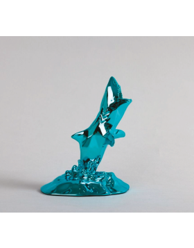 Richard Orlinski -Shark Aqua Blue Edition - Resin Sculpture - 14x10x8 cm - Open Edition