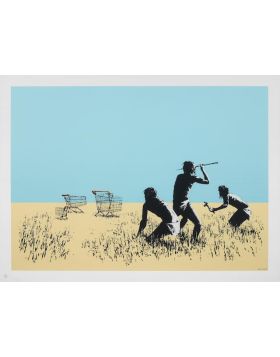 Banksy - Trolleys Colored - Serigrafia - signed