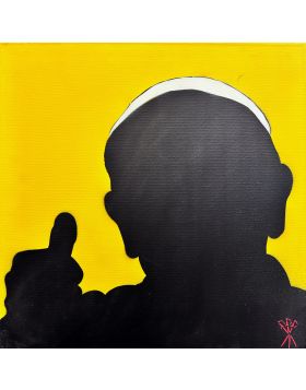 Mr. Savethewall - Unmistakable Papa Francesco- Mixed Media on Canvas - 50x50 cm - 2023