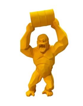 Richard Orlinski - Wild Kong Oil - Yellow Up - 70x37x18 cm - Resin Sculpture