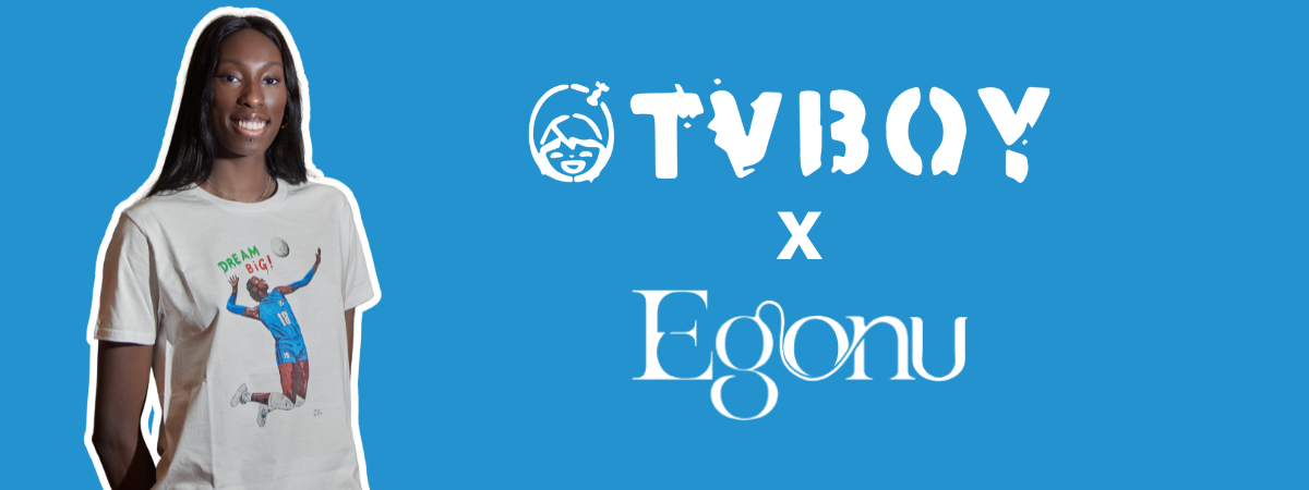 TVBOY x Paola Egonu: a combination of art, sports and solidarity