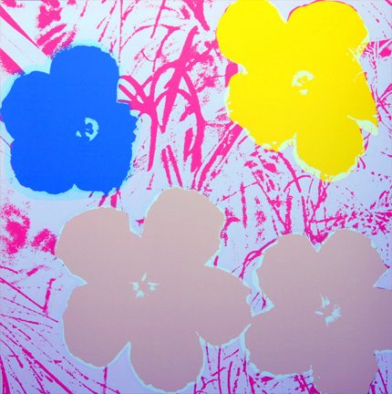 Flowers - Yellow/Gold/Blue On Pink 11.70