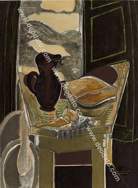 The toilette in front of the window