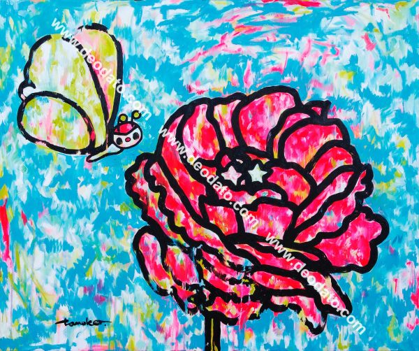 Flowers bluecompose luminousred