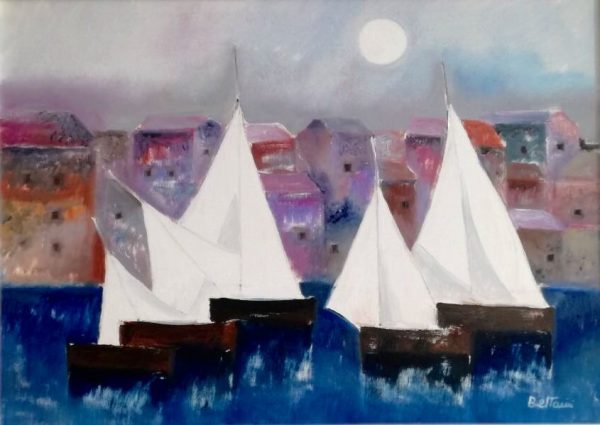 Seaport with Sails