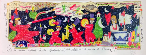 The music fire up the night... Tribute to Jacques Prévert  (White)