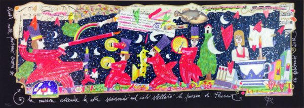 Music fire up the night... Tribute to Jacques Prévert  (Black)