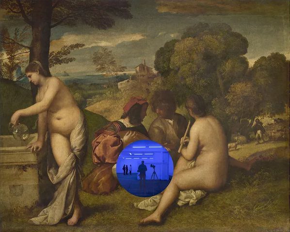 Gazing Ball - Titian Pastoral Concert
