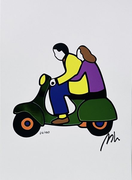 Coppia in Vespa - Screenprint