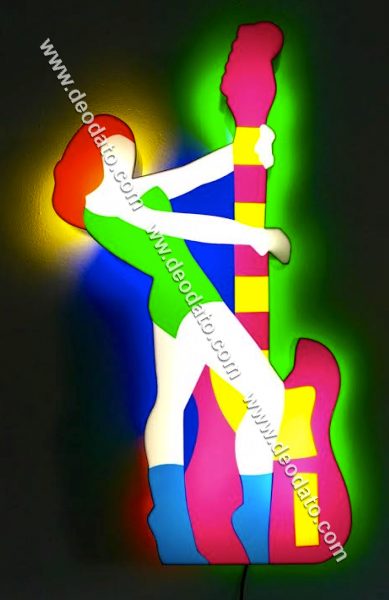 Pin-Up e Chitarra (light sculpture)