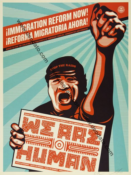 Immigration reform now - We are human guy fist bilingual