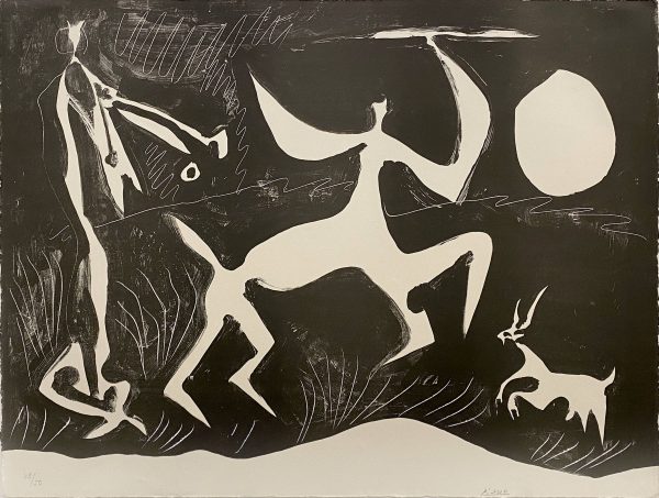 Dancing centaur, black background
